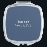 You are beautiful - Minimalist elegant Navy Blue Compact Mirror<br><div class="desc">You are beautiful - Minimalist elegant classic Navy Blue Compact Mirror</div>