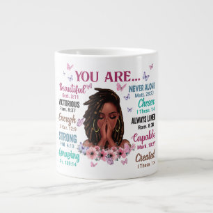 You are beautiful never alone praying christian wo large coffee mug