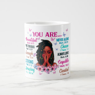 You are beautiful never alone praying christian wo large coffee mug