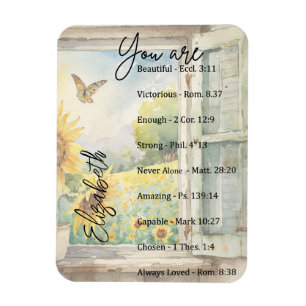 You are: Beautiful, scriptures personalised Magnet