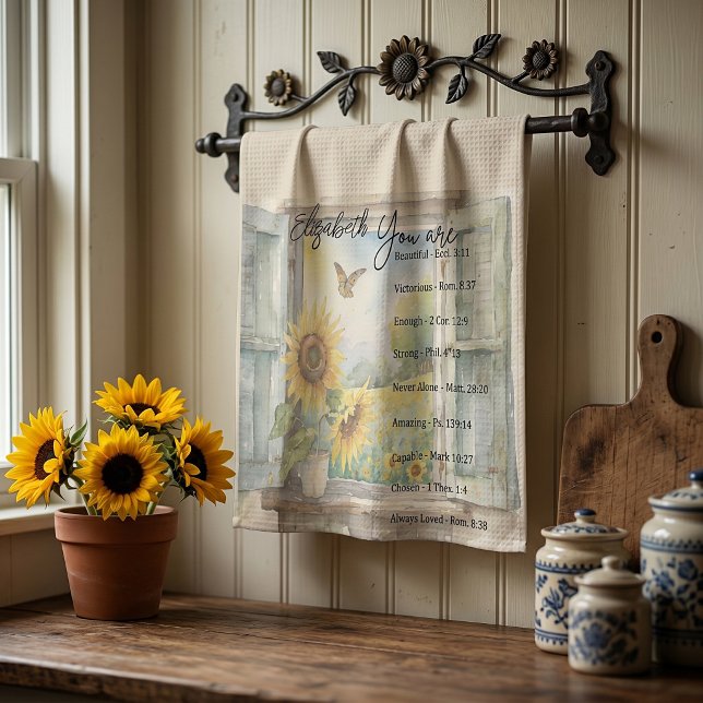 You are: Beautiful, scriptures personalised Tea Towel (Creator Uploaded)