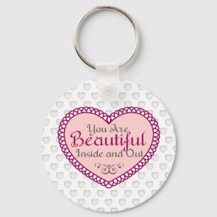 You Are Beautiful Word Art Gift Quotes Key Ring