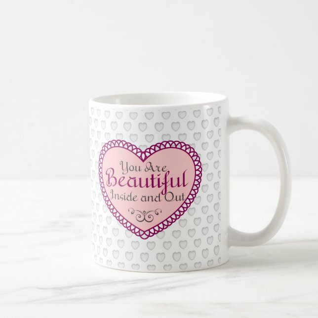 You Are Beautiful Word Art Quotes Coffee Mugs (Right)