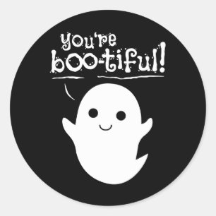 You are bootiful ghost classic round sticker