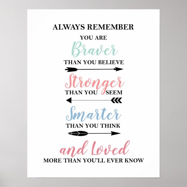 You are Braver print poster for child's room (Front)