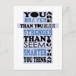 You are Braver Than You Believe Gift Postcard