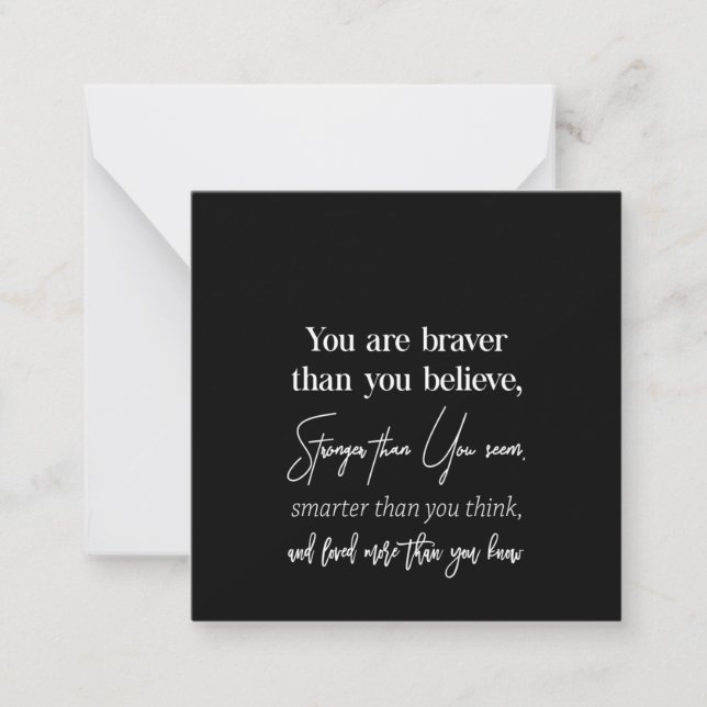 you are braver than you believe stronger than you card (Front)