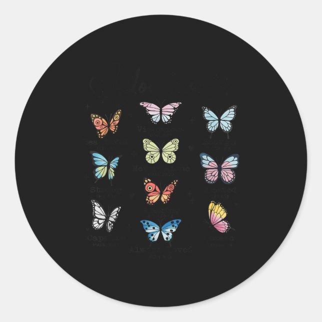 You Are Butterfly Beautiful Christian Religious Bi Classic Round Sticker (Front)