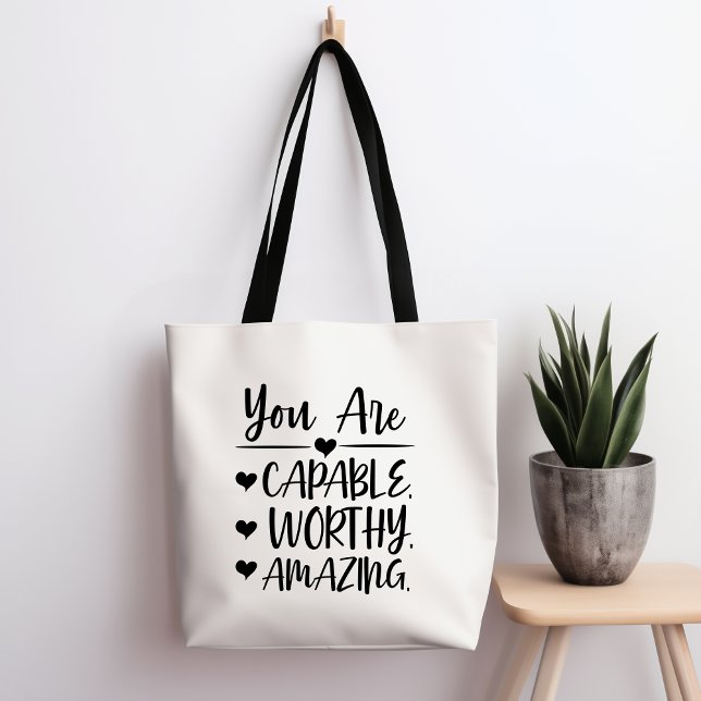 You Are Capable Worthy Amazing Tote Bag (Creator Uploaded)