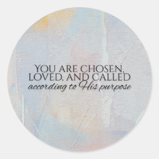 You are chosen christian typography Bible verse Classic Round Sticker