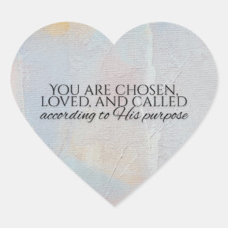 You are chosen christian typography Bible verse Heart Sticker