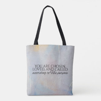 You are chosen christian typography Bible verse Tote Bag
