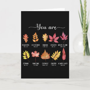 You Are Christian Thanksgiving Fall Leaves Bible V Card