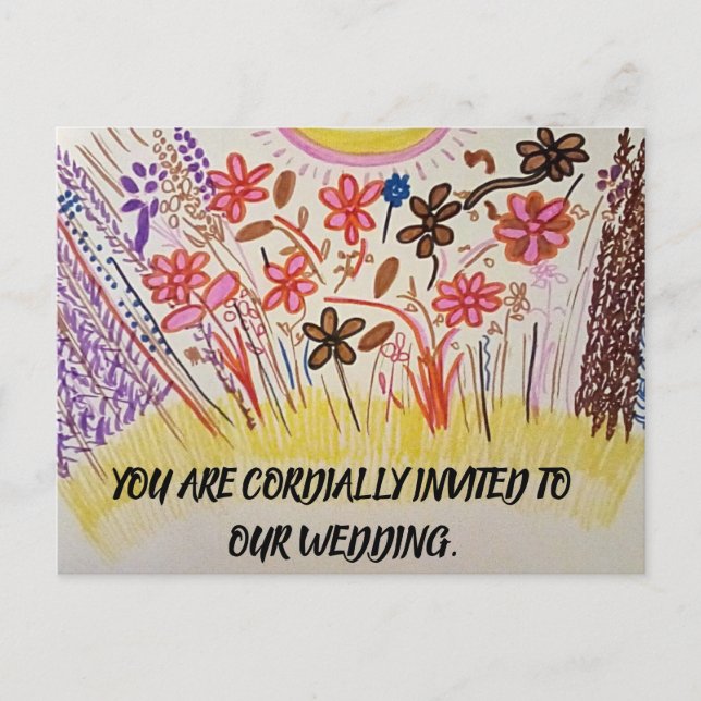 YOU ARE CORDIALLY INVITED TO OUR WEDDING. ANNOUNCEMENT POSTCARD (Front)