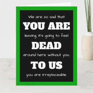 [You Are Dead To Us] Funny Employee Leaving Big Card