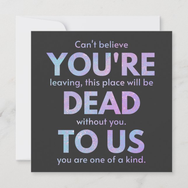 You Are Dead to Us! - R.I.P. Traitor!: Coworker Invitation (Front)