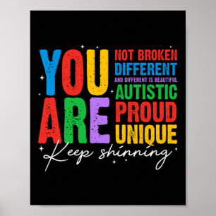You Are Different Accept Love Understand Autism  Poster