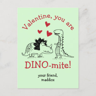 You are Dino-mite Dinosaur Valentine Postcard