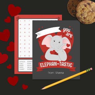 You Are Elephan-Tastic Kids Valentine's Day Card