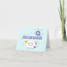 You Are Enough – Cute Cloud Greeting Card