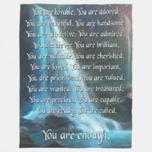 You Are Enough - Fleece Blanket