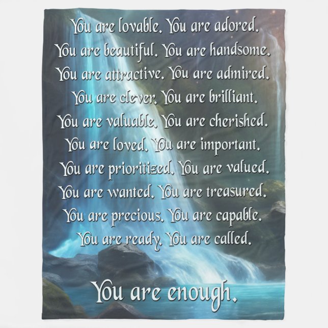 You Are Enough - Fleece Blanket (Front)