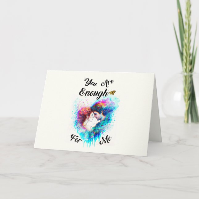 You Are Enough For Me Bestie Couple Love Valentine Thank You Card (Front)