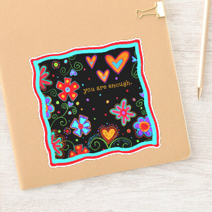 You are Enough Fun, Black, Inspirivity Floral