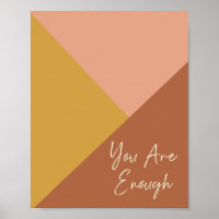 You Are Enough Geometric Art Earthy Desert Colors