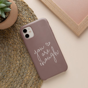 You Are Enough   Hand Lettered Inspirational Quote iPhone 13 Case