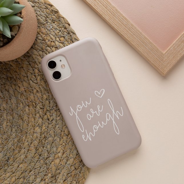You Are Enough | Hand Lettered Inspirational Quote iPhone Case (Creator Uploaded)