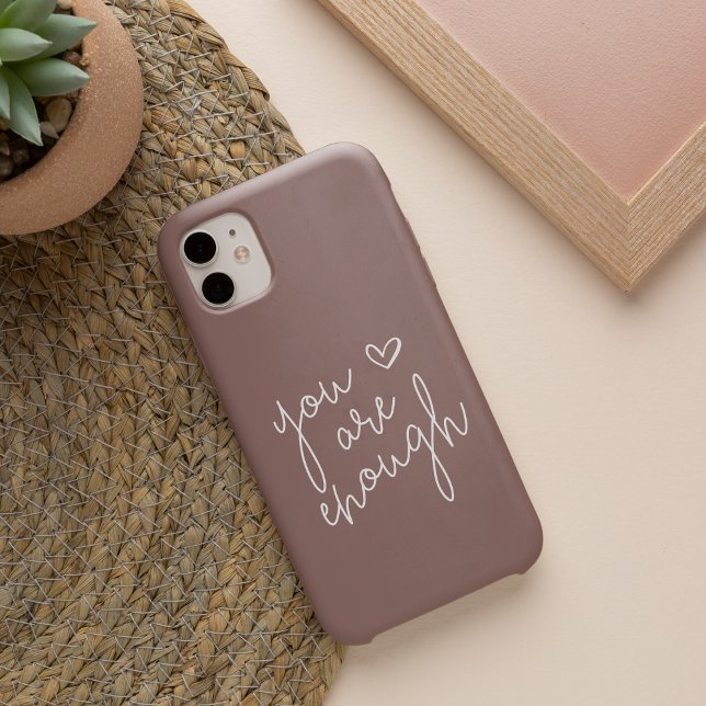 You Are Enough | Hand Lettered Inspirational Quote iPhone Case (Creator Uploaded)