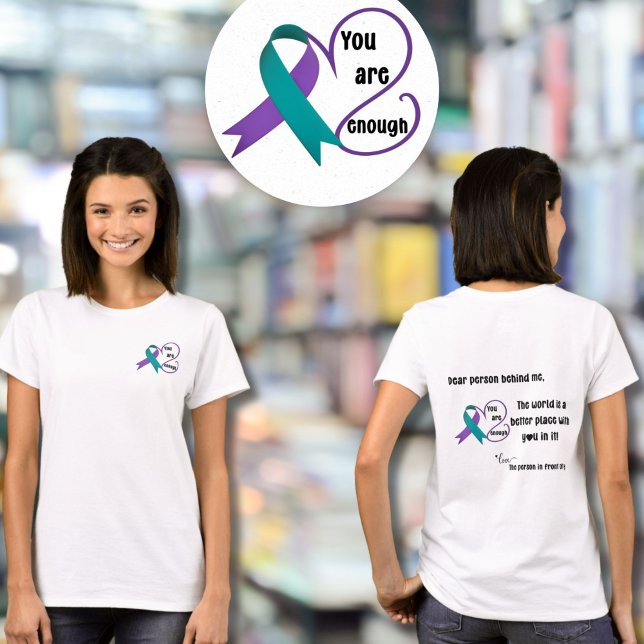 "You Are Enough" Healing Hope Minimalist Quote T-Shirt ("You are Enough" Unisex T-Shirt, Mental Health Matters, You Are Important, Suicide Awareness T-Shirt)