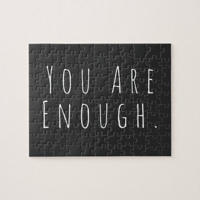 YOU ARE ENOUGH | Inspirational Word Art Graphic Jigsaw Puzzle (Horizontal)