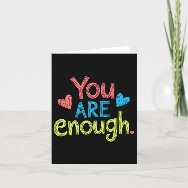 You Are Enough, Positive Message, Motivational Men Card (Front)