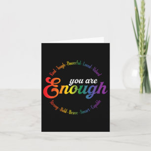You Are Enough Rainbow Pride Flag Ally Gay Lgbtq M Card