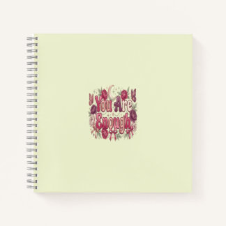 You Are Enough | Self Love Bubble Typography for W Notebook
