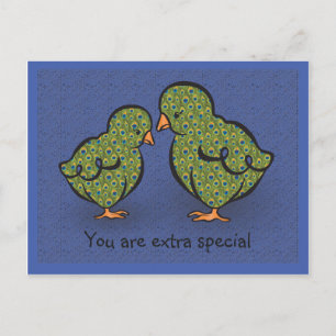 You Are Extra Special! Chick or Peacock? Humourous Postcard