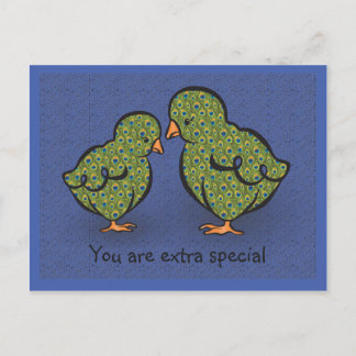 You Are Extra Special! Chick or Peacock? Humourous Postcard