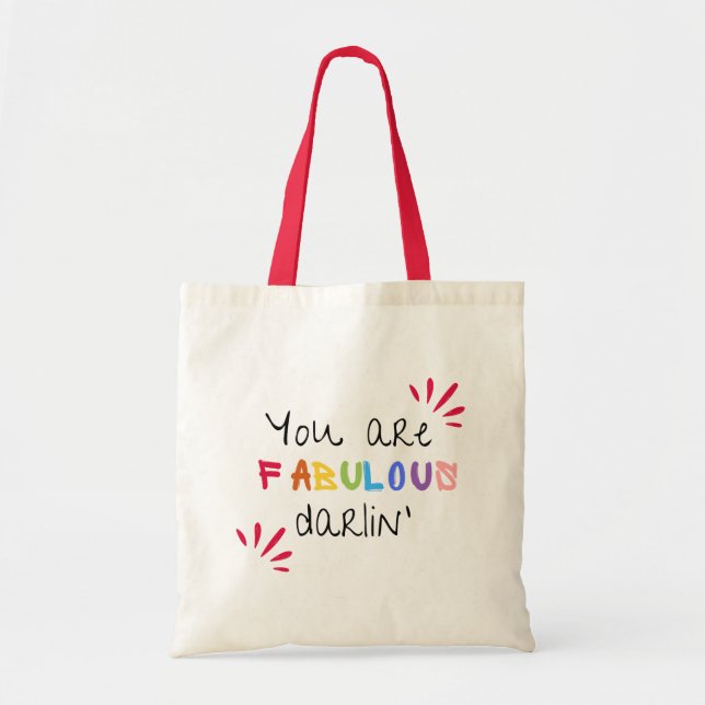 You Are Fabulous | Modern Uplifting Positive Quote Tote Bag (Front)