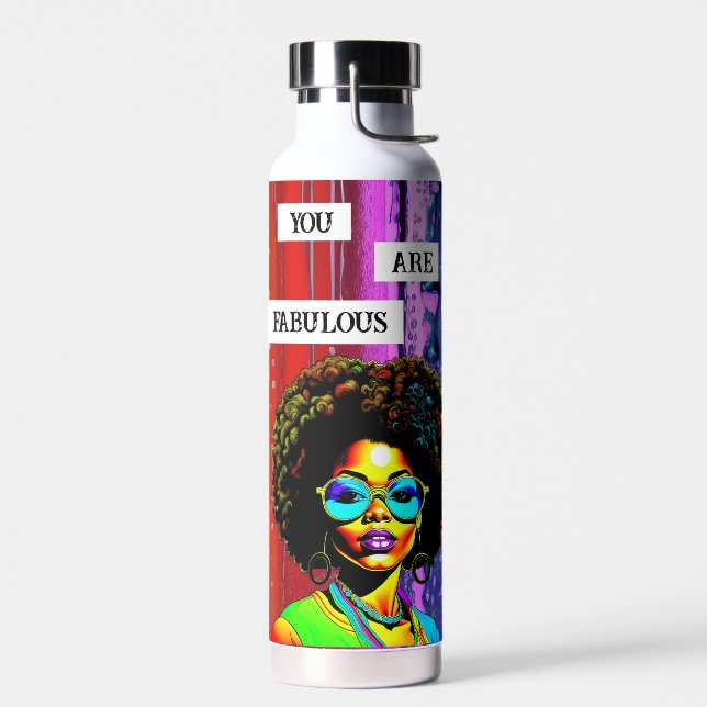 You Are Fabulous | Woman of Colour Colourful Water Bottle (Left)