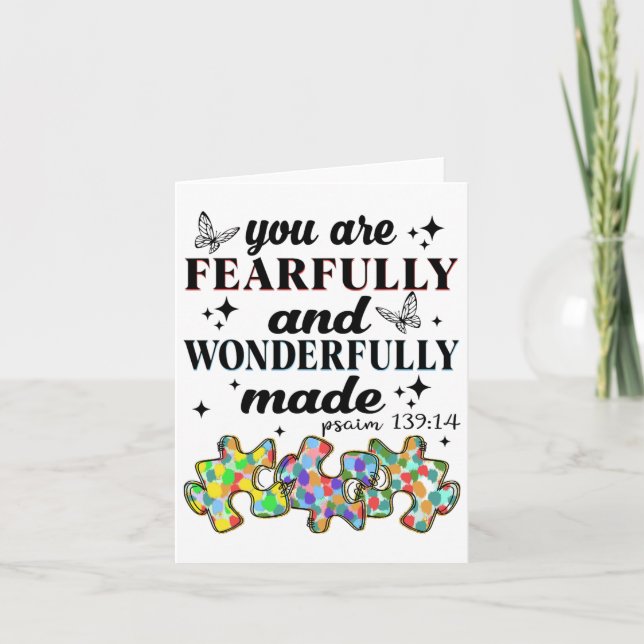 You Are Fearfully And Wonderfully Made  Card (Front)