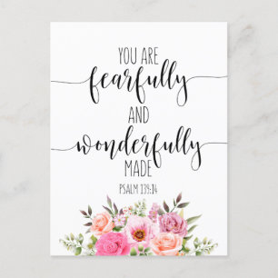 You Are Fearfully And Wonderfully, Psalm 139:14 Postcard