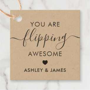 You are Flipping Awesome Gift Tag, Kraft Favour Tags