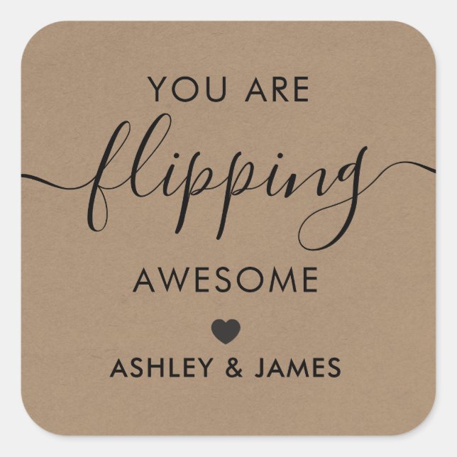 You are Flipping Awesome Sticker Gift Tag, Kraft (Front)