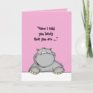 You are freaking awesome - Hippo with sign. Thank You Card