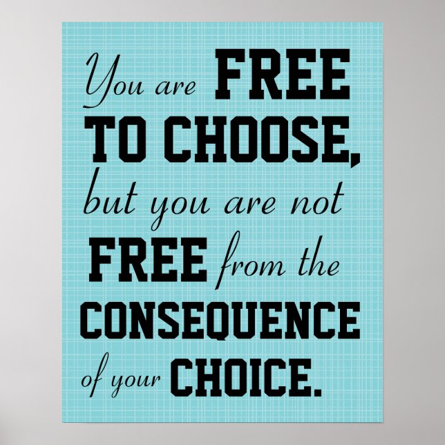 You are Free to chose inspirational quote poster (Front)