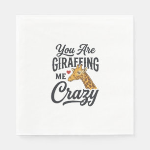 You Are Giraffing Me Crazy Funny Giraffe Shirt_1 Napkin