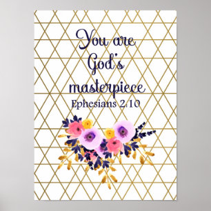 You Are God's Masterpiece Bible Verse Poster