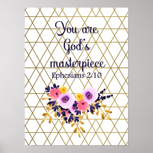 You Are God's Masterpiece Bible Verse Poster (Front)